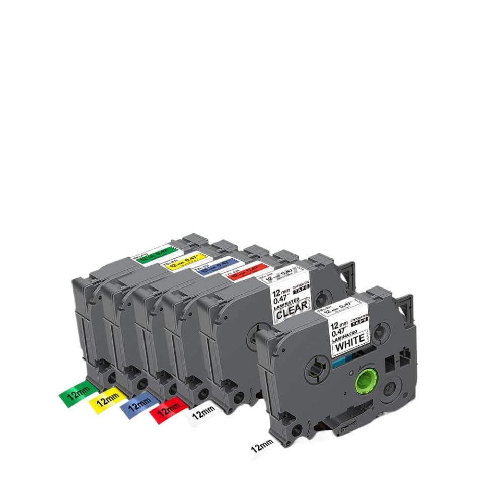Paquete de 10 cintas amarillas TZ de 12mm TZ FX631 TZFX631, cinta de Cassette de etiquetas de cable de identificación Flexible Compatible con fabricante de etiquetas