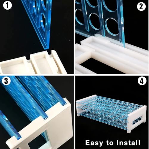 Image of Plastic Paint Brush Holder and Organizer Artist 50 Hole Desk Stand Holder for Pens, Pencils, Markers, Paint Brushes, Makeup Brush Rack, Office School Art Supplies (Blue)