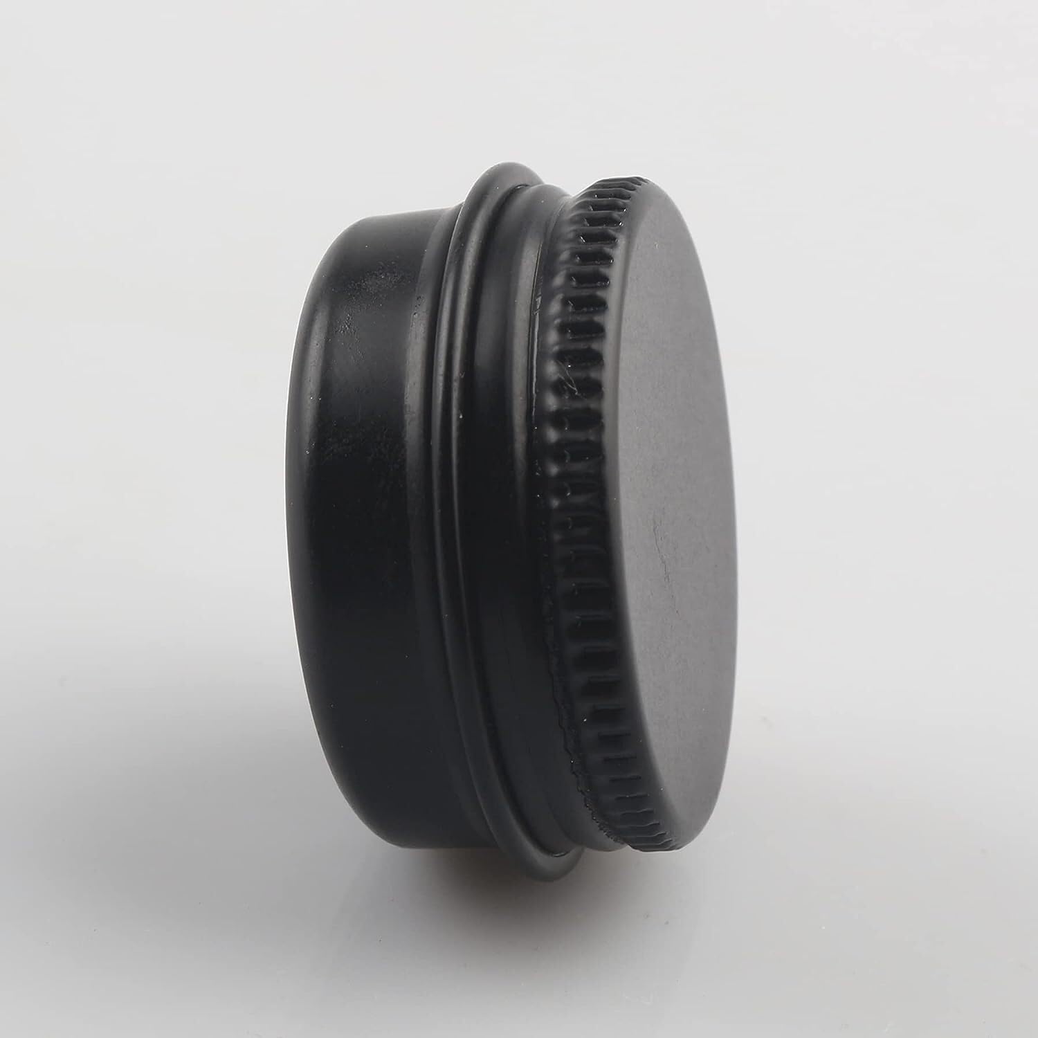 Tarro de cosméticos, 48 latas de Aluminio con Tapas Rosca, tarros Almacenamiento, recipientes for cosméticos, macetas 6 espátulas(Matte Black,15ml)