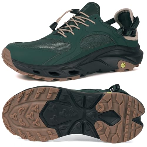 Mens Amphibious Water Shoes Outdoor Hiking Sandals Quick Dry Swim Beach Aqua Shoes Closed Toe Non-Slip for River Fishing Sailing Travel Camping Athletic