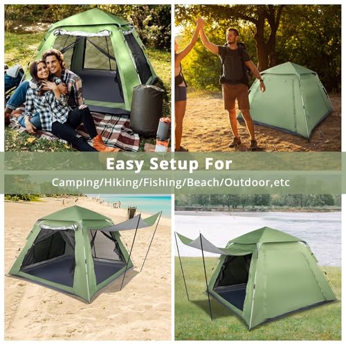 Carpa plegable impermeable para 4 personas para camping miniatura 4