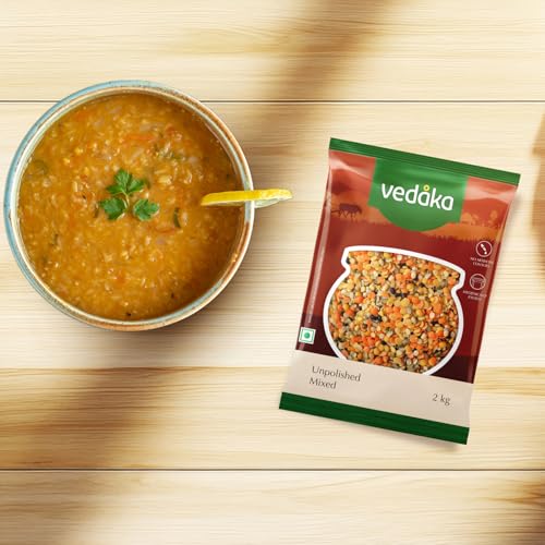 Image of Amazon Brand - Vedaka Premium Unpolished Mixed Dal 2 kg |Naturally Rich in Protein | Naturally Cholesterol Free