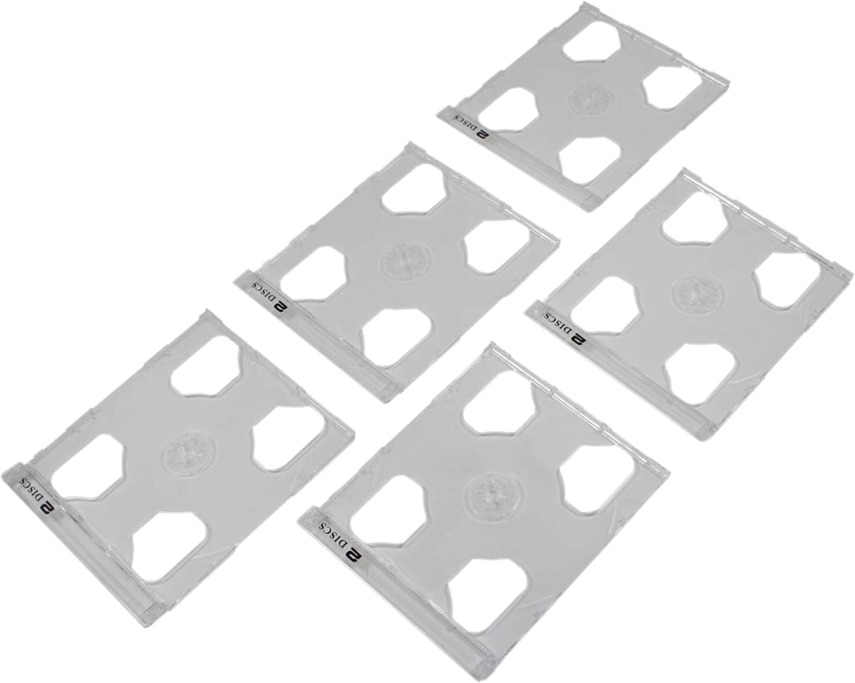 Square Deal Recordings & Supplies Online - CD2S80SMCL - CD Smart Trays - 2 Disc Hinged - Clear (5-Pack)