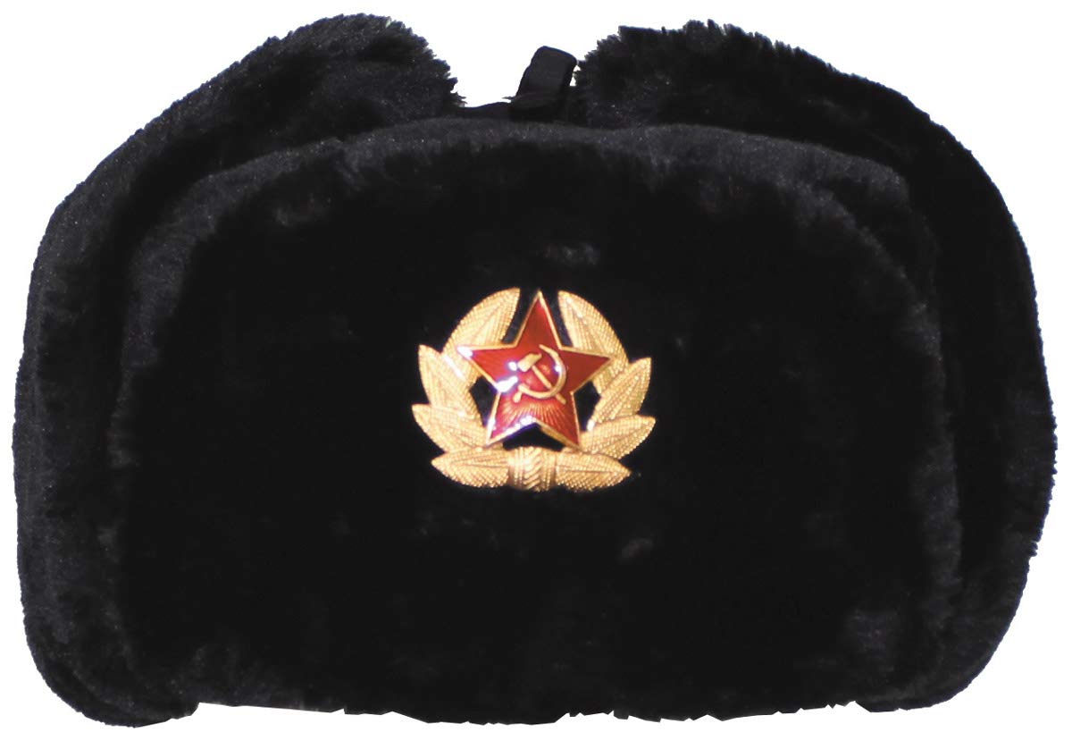 MFH Russian Winter Cap Noir avec Insigne