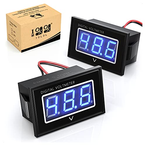 10L0L 1 Pack Golf Cart Digital Voltmeter, Waterproof LED Battery Voltage Meter, DC 5-120V for 12V 24V 36V 48V 60V 72V Systems, Compatible with Club Car, EZGO, Yamaha, Boats