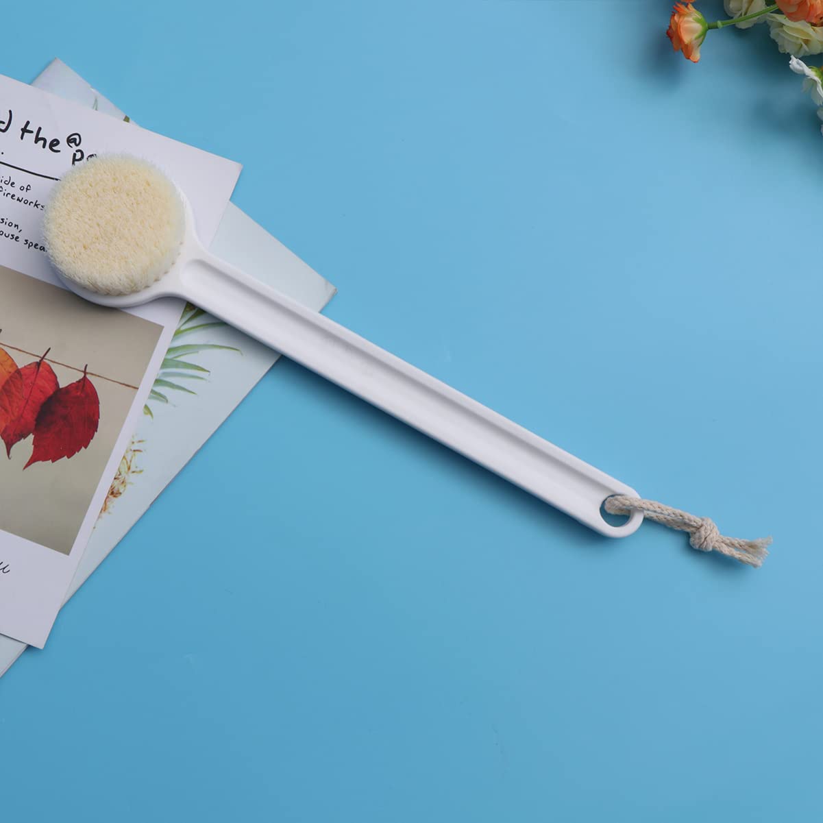 Healeved 2pezzi Spazzola Da Bagno Con Manico Lungo Spazzola Esfoliante Per Massaggio e Schiena Morbida e Stampa Tema Faro Per Esperienza Relax