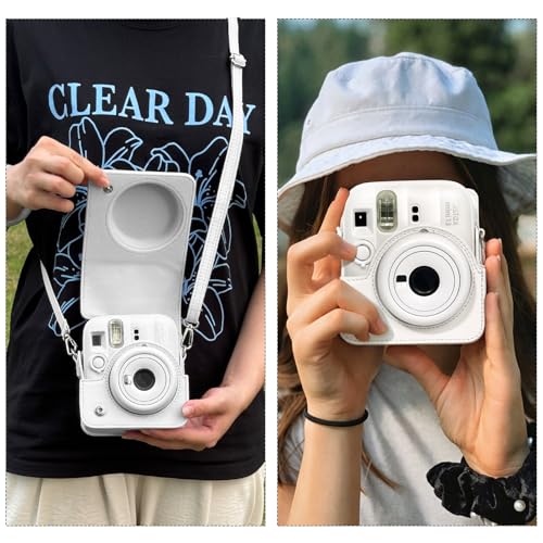 Funda para cámara Fujifilm Instax Mini 13 de cuero PU blanco miniatura 6