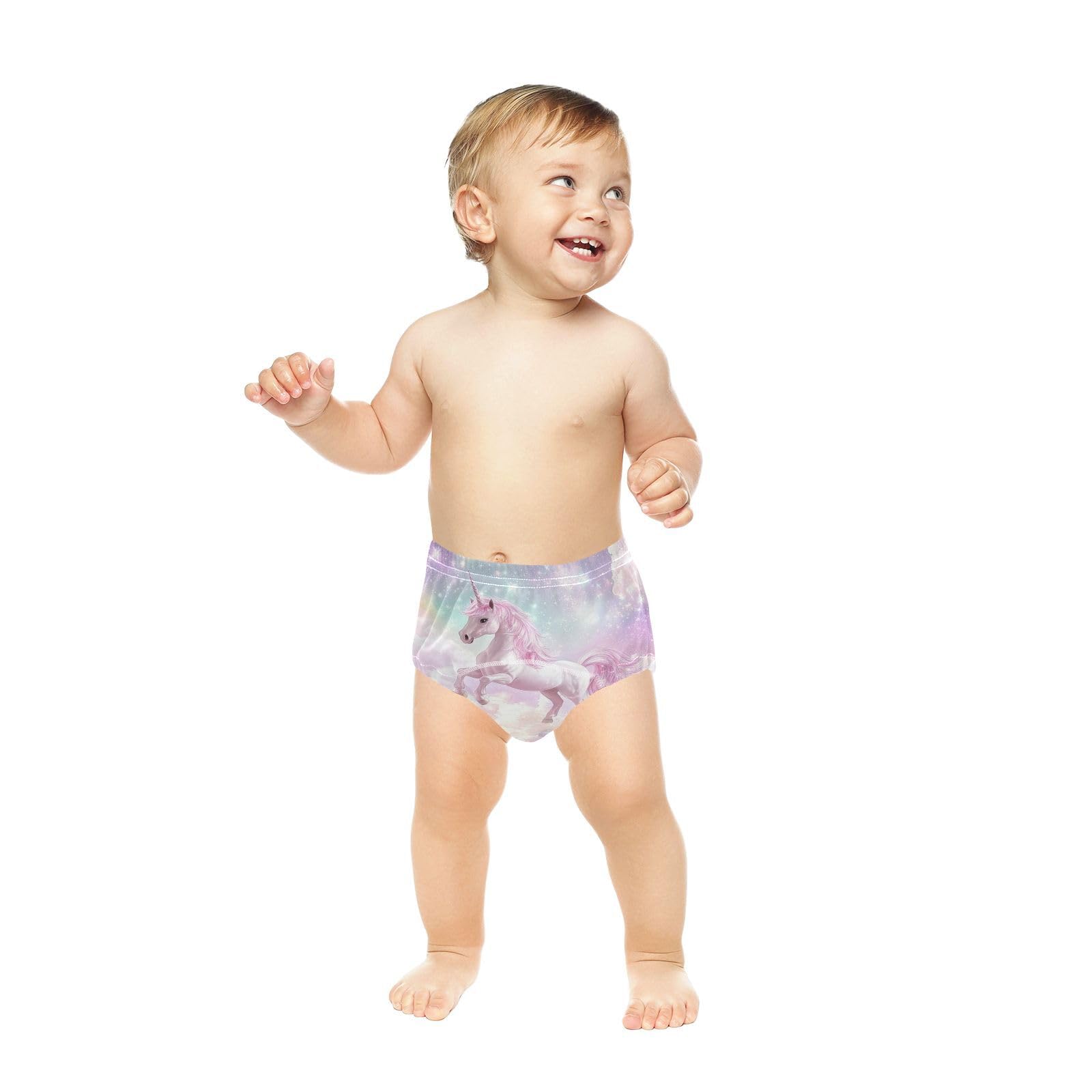 Coikll Cute Rainbow Horse Toddler Training Underwear Waterproof Baby Pee Pants -2T