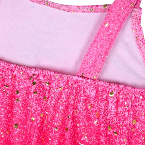 Image of Girls Sparkly 2 Pieces Outfit Kids Crop Top and Skirt Set Music Party Costume Birthday Gift