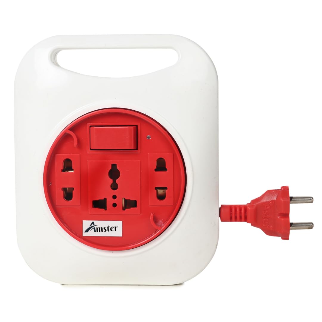 Amster Extension Box: Power Strip with Indicator, Master Switch, Surge & Spike Guard, 5m Heavy Duty Cable – Ideal for Home & Office Use