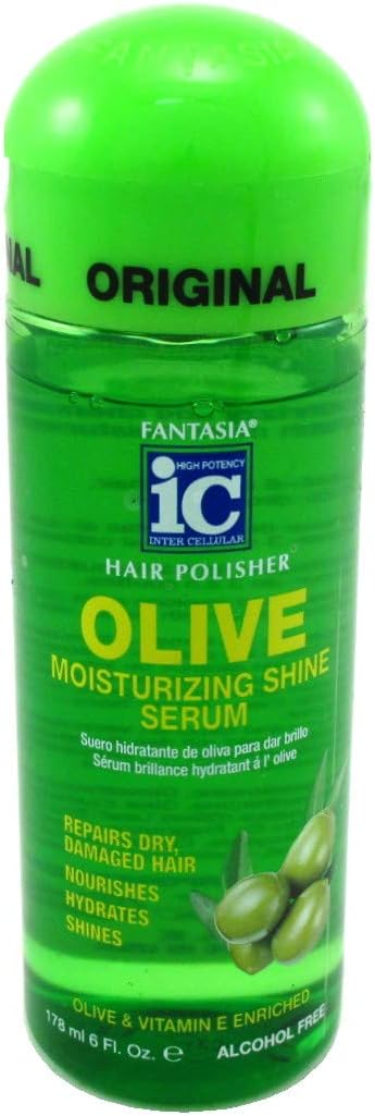 Fantasia IC Hair Polisher with Olive Oil Moisturizing Shine Serum, 6 Ounce (Pack of 2)
