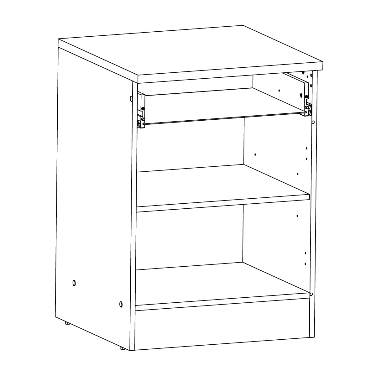Meuble Bas Cuisine Avec Plan de Travail, 1 Porte & 1 Tiroir - ORIGAN - Fabriqué en France - L 40 x P 60 x H 85