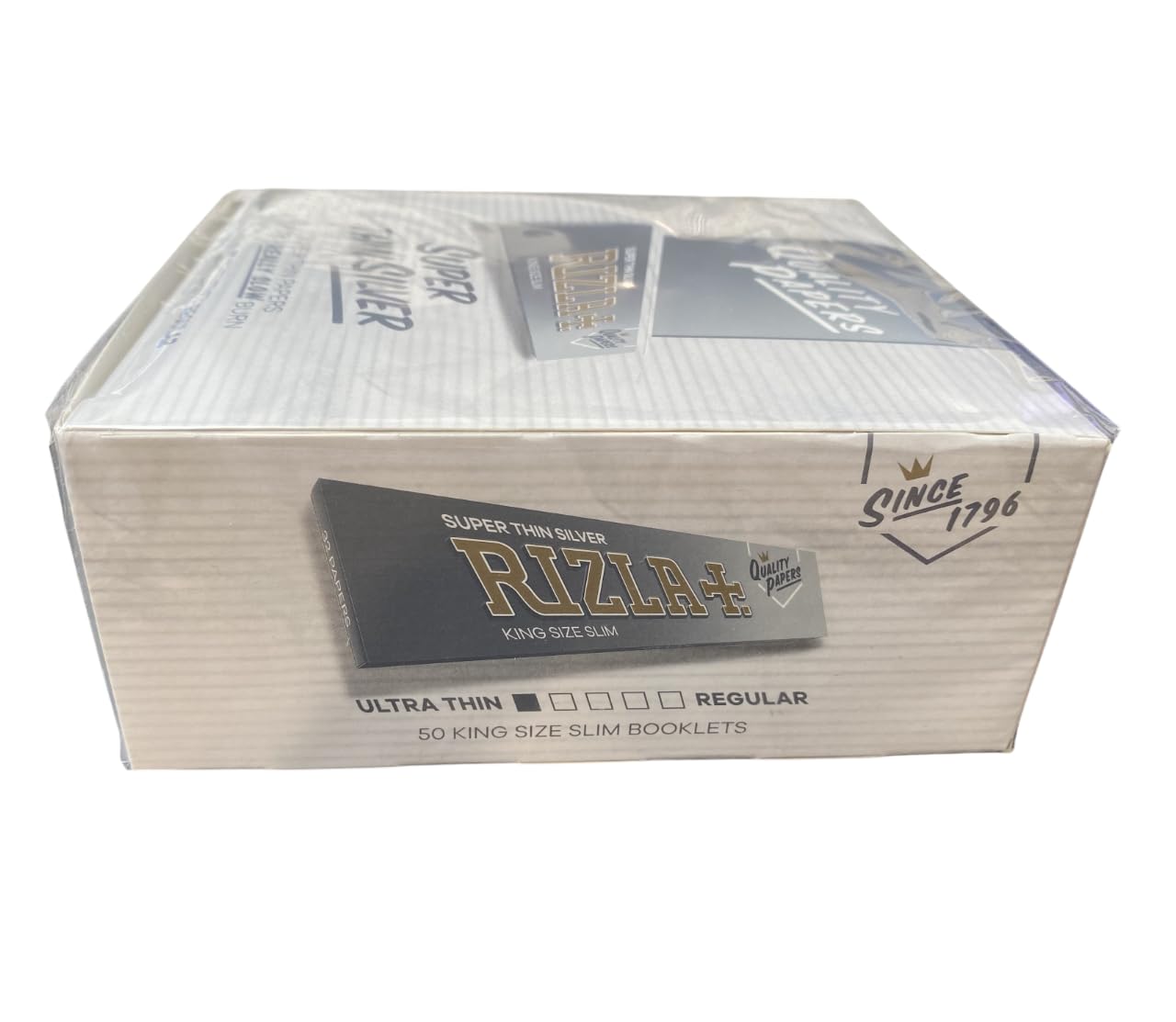 RIZLA 40 broszur Rizla Silver King Size Slim papier do toczenia bez P&P
