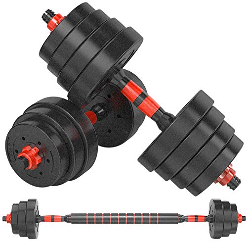 Adjustable Dumbbells, 22/66/88/110 Lbs Weight Set, Dumbbell Barbell 2 in 1, Solid with Rubbery Protective Cover, Easy Assembly and Save Space, Home Gym Equipment for Men and Women (88Lbs)