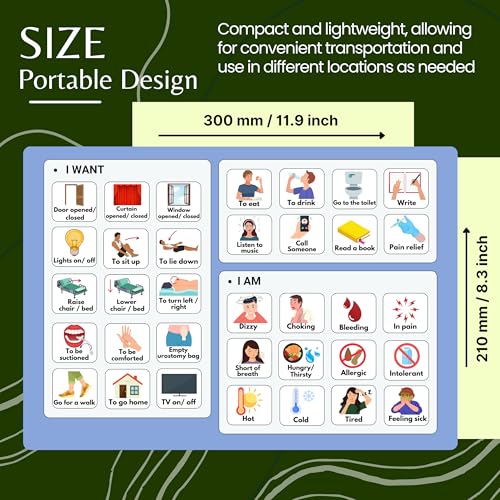 Plastic Communication Board for Non Verbal Adults, Picture Symbol Communication Cards for Aphasia, Stroke Patients, Hospital and Care Home use - Image 7