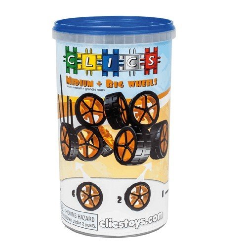 Clics Toys - Tubo con 8 Ruedas Grandes y Accesorios (BBM NV CK033)