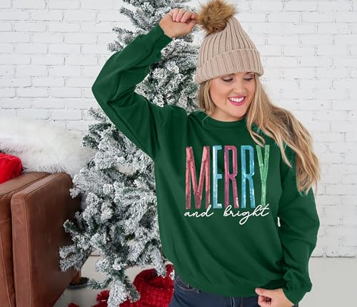 Sequin Merry and Bright Sweatshirts - image 2