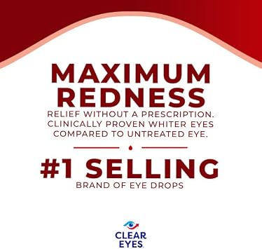 Clear Eyes Maximum Redness Relief Eye Drops 0.50 oz (Pack of 5)