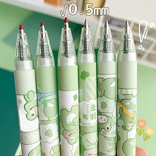 MOZXIRZ 6 bolígrafos de gel retráctiles con tinta negra 0.5mm miniatura 6