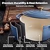 Zulay Kitchen 6 Quart Enameled Cast Iron Dutch Oven Pot with Lid – Premium Durability & Oven Safe up to 500°F – Heavy Duty Cookware Perfect for Bread Baking, Stews, Braising & Roasting - Aquamarine #4