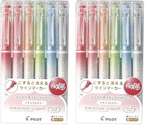 PILOT 蛍光ペン フリクションライト 3.3mm ナチュラルカラー 6色セット SFL60SL6CN (× 2)