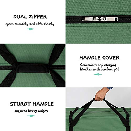 Ourwarm Christmas Tree Storage Bag Extra Large Heavy Duty Storage Containers With Reinforced Handles Zipper For 7.5Ft Artificial Tree, 50" X 15" X 20" 600D Oxford Xmas Holiday Tree Storage Bag, Green #TOP3