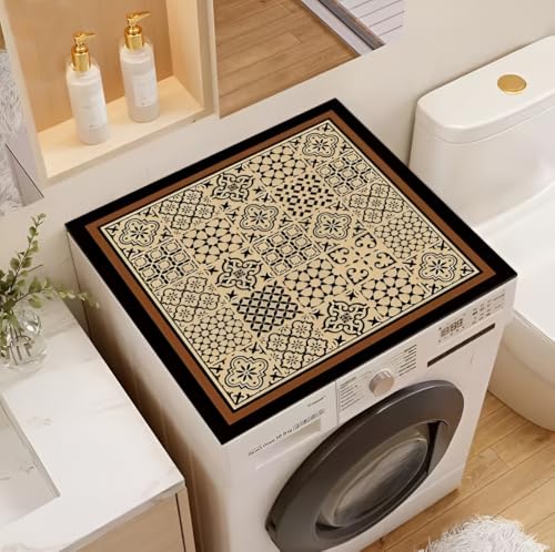Image of Super Water Absorbent Washing Machine Top Cover Mat | Non-Slip Washer & Drying Mat | Dustproof Protector for Front Load Washing Machines Dish Drying Mat | Laundry Room Floor Mat (60x60 cm)