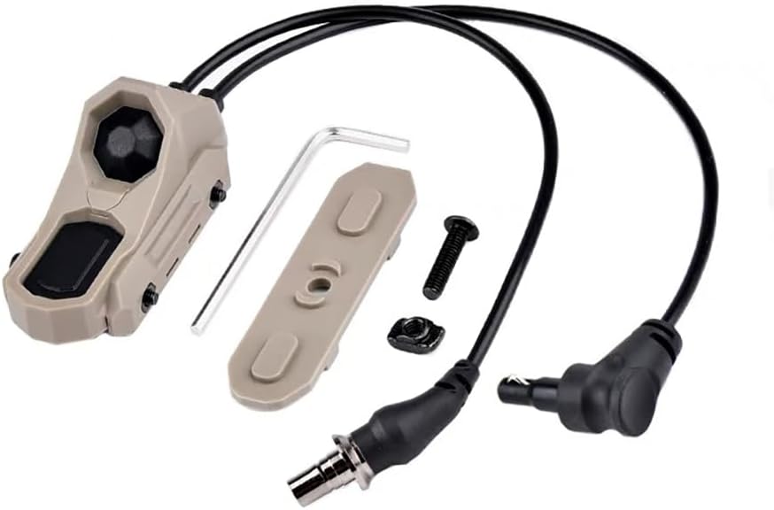 Tactical Pressure Switch Remote Dual Function Crane Plug for PEQ15 DBAL-A2 (Black-CL+CL Plug)