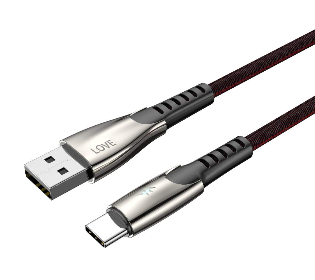 DIVIDivi Back Brainer Type - C 5A/40W Super Fast Flash Charging And Data Transmission Cable With Led Indication Premium Denim Braiding For Samsung, Oneplus, Huawei, Xiaomi, Oppo, Vivo, Moto 1.2M (Black)