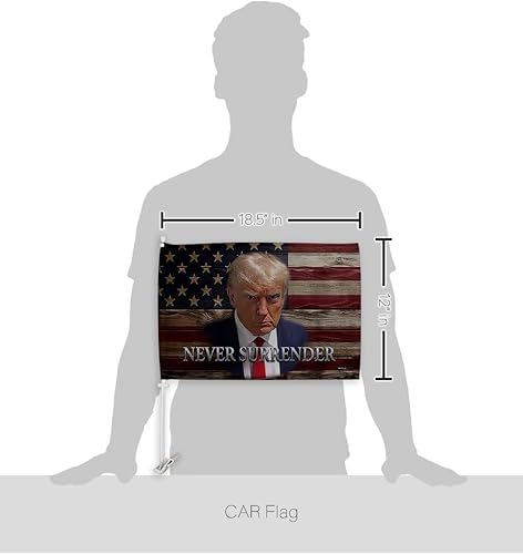 Miniatura 3 de Bandera de Trump Mug Shot Car Flag POW MIA Banderas de coche Make America Great Again Bandera para Carros MAGA Vehículo Decoración para Ventana Clip