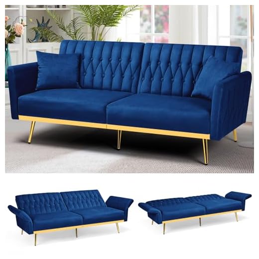 Convertible Velvet Futon Sofa Bed