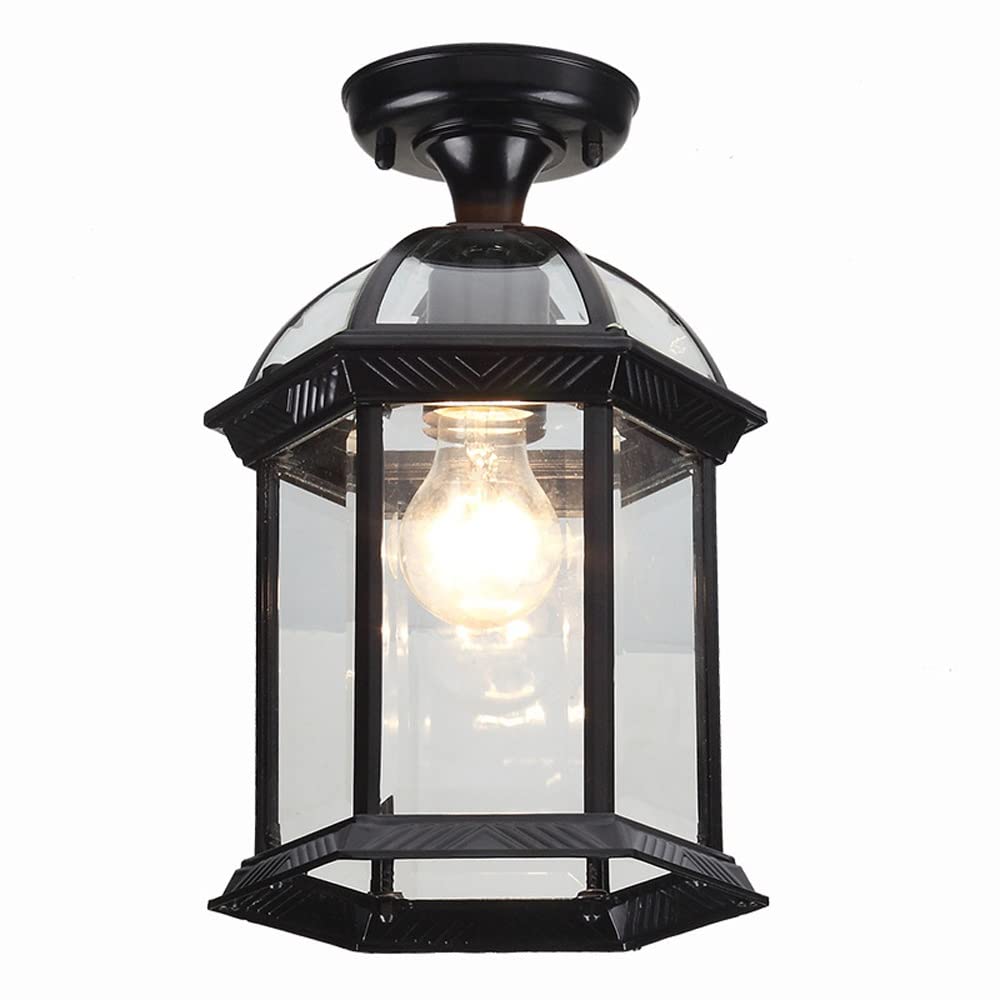 ITOSUI Modern Outdoor Ceiling Lamp Waterproof Droplight Transparent Close to Ceiling Light Fixtures for Patio Courtyard Patio Pavilion Bar Balcony