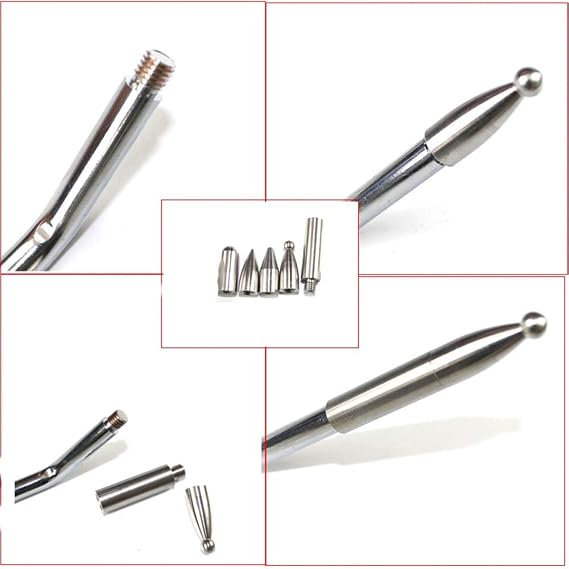 Paintless Dent Repair Tools 6 Pieces of Dent Removal Rods with Awl Head Paintless Dent Removal Kit Car Auto Body Dent Removal of Hail Dents and Door Ding (3pcs Rod 20 pcs Pen)