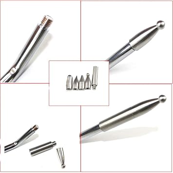 Paintless Dent Repair Tools 6 Pieces of Dent Removal Rods with Awl Head Paintless Dent Removal Kit Car Auto Body Dent Removal of Hail Dents and Door Ding (3pcs Rod 20 pcs Pen)