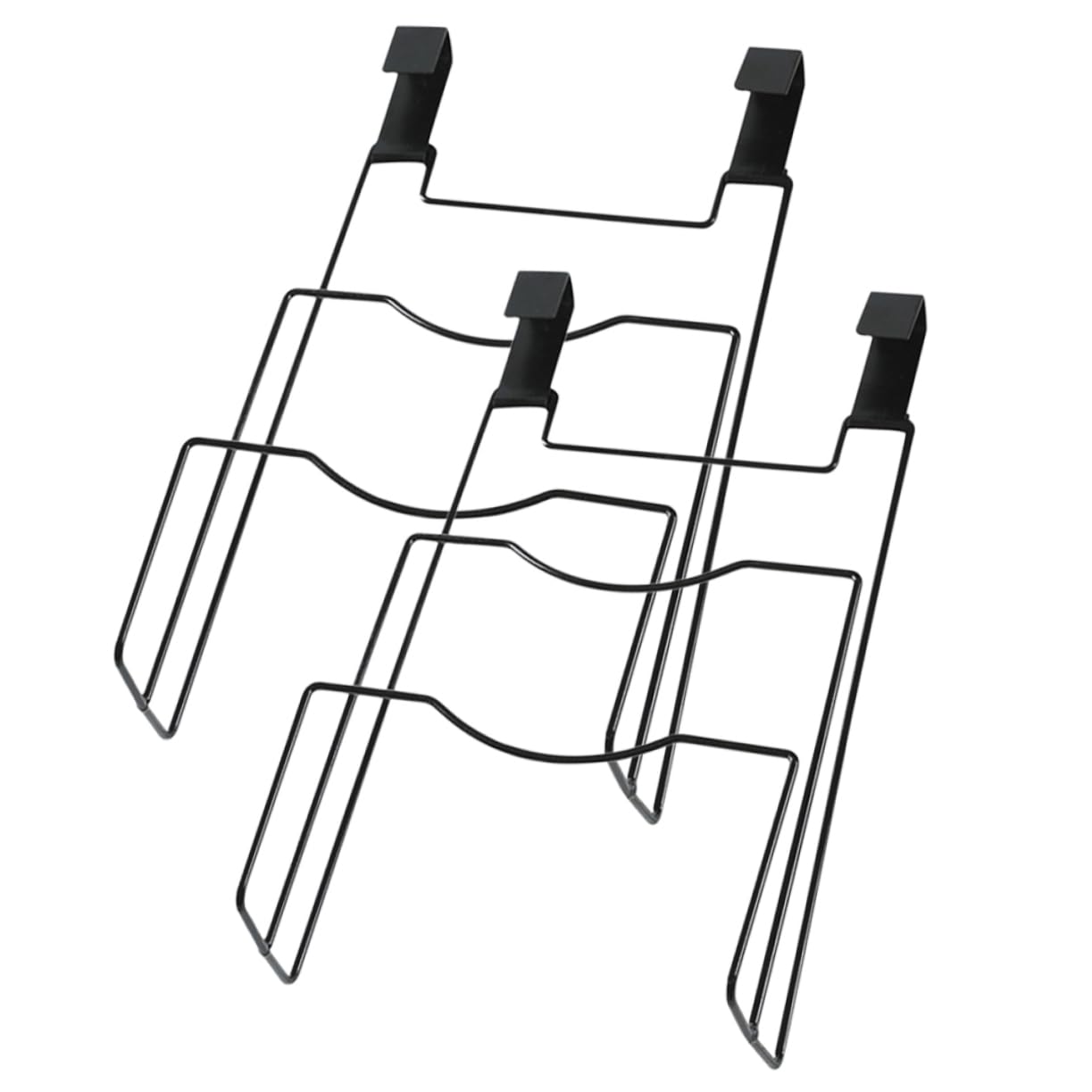 Schranktür Topfdeckelhalter Organizer aus Eisen Schwarz 2 Stück Platzsparend für Küche für Große und Kleine Deckel