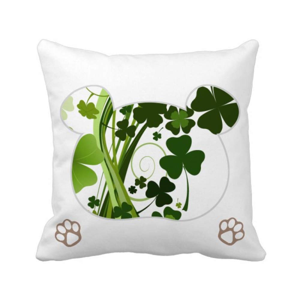 Housse de coussin motif ours Saint-Patrick Clover Tree carrée verte