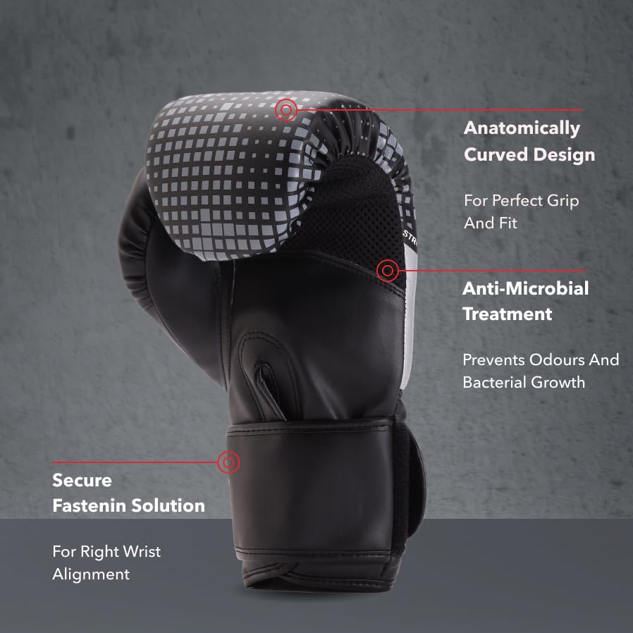 Image of Cult Premium Leather Boxing Gloves for Men & Women - 10 Oz High-Density PU Padding, Wrist Support & Antimicrobial Lining - Ideal for Boxing, Kickboxing, Muay Thai & MMA - Blue & White