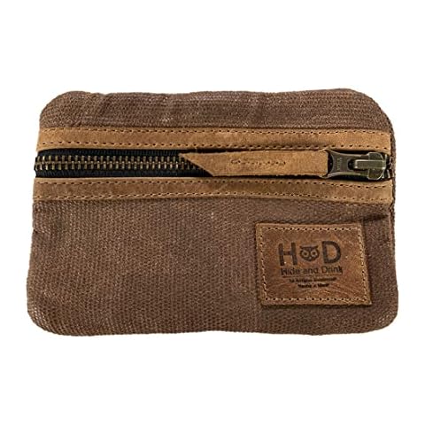 Hide & Drink, Multi-Tool Pocket Pouch, Compact Multipurpose EDC Zippered Bag, Mini Camping Tool Case, Waxed Canvas, Knife Holster, Handmade Slim Organizer (Honey Bourbon) Cover