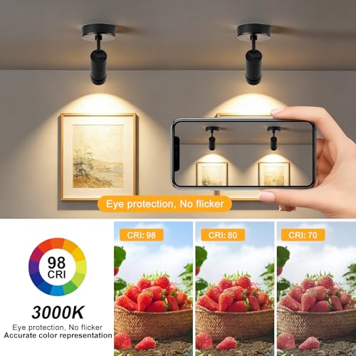 Image of 20W LED Zoomable Ceiling Spot Lights, 3000K Dimmable Spotlight Indoor,Black