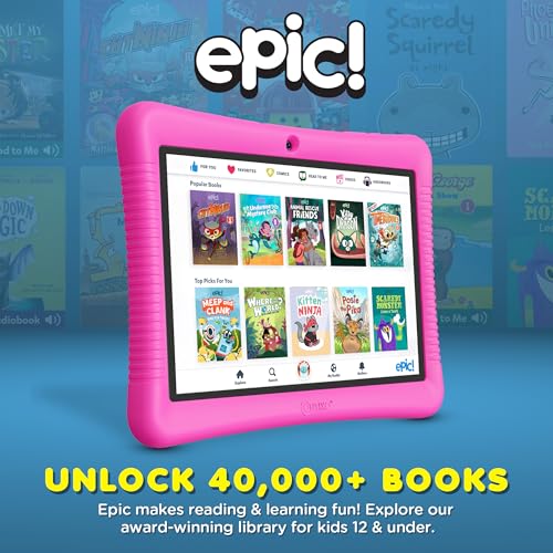 Image of Contixo K102 10 inch Kids Tablet Bundle - HD Learning Tablet & Sleeve Bag for Kids Ages 3-7, Includes Learning Educational Apps, Parental Controls, Android, Dual Camera - Pink