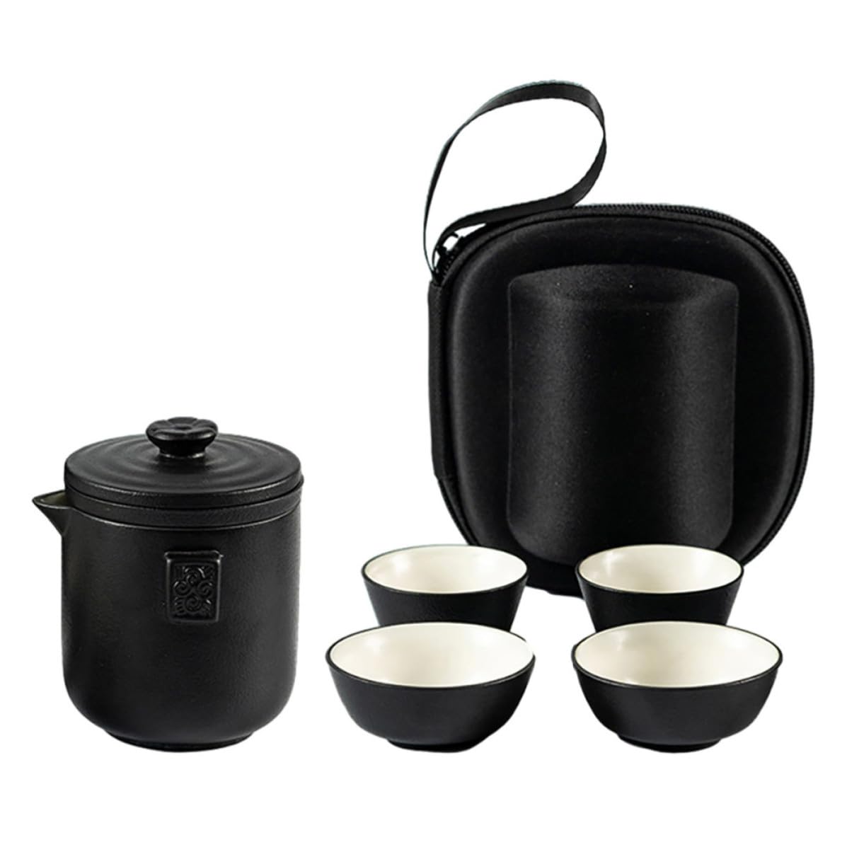 Juego de té de cerámica portátil económico con bolsa protectora Operitacx