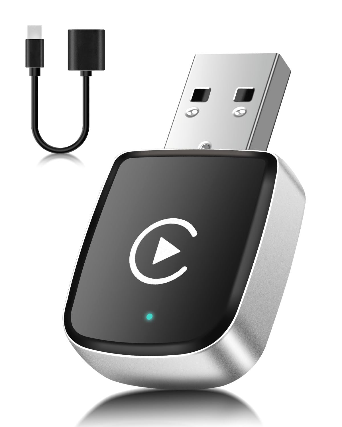 Wireless Apple CarPlay Adapter für iPhone, Kabelloser CarPlay Dongle mit Bluetooth 5.3 & 5.8GHz WiFi, Plug & Play Auto Adapter für Fahrzeuge mit kabelgebundenem CarPlay, Automatische Verbindung