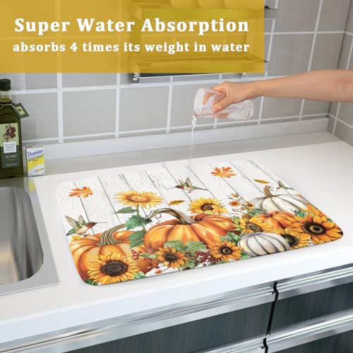 Kawani W8WDPQF_Y9EWHU_240603 Autumn Harvest Pumpkin Dish Drying Mat thumb #6