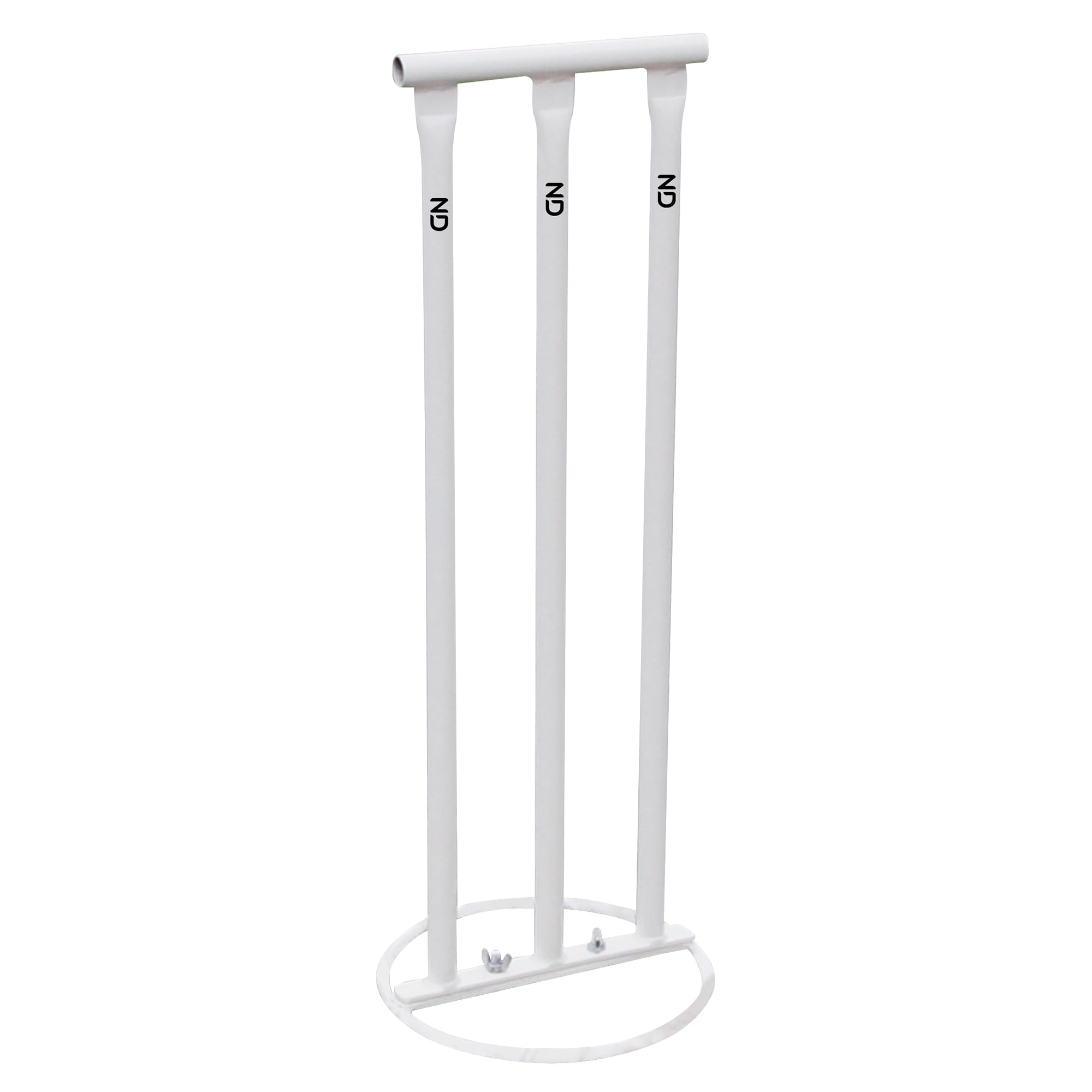 Cricket Metal Stumps with Attached Bails, Freestanding Training Wickets, Heavy-Duty Indoor & Outdoor Practice Set, Detachable Base for Easy Storage