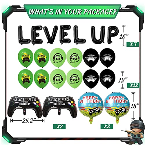 25 Pcs Video Game Birthday Party Decoration Balloons Game On Party Supplies Set Level Up Banner Video Game Party Balloons Gamer Fan Birthday Decorations For Kids Girls Boys 7Th Birthday Party #TOP5