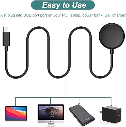 Miniatura 5 de Cargador para Google Pixe Watch Repalcement USB-C Cable de carga para Google Pixe Watch 33 pies33ft negro