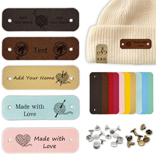 10-100pcs Customized Leather Tags for Crochet...