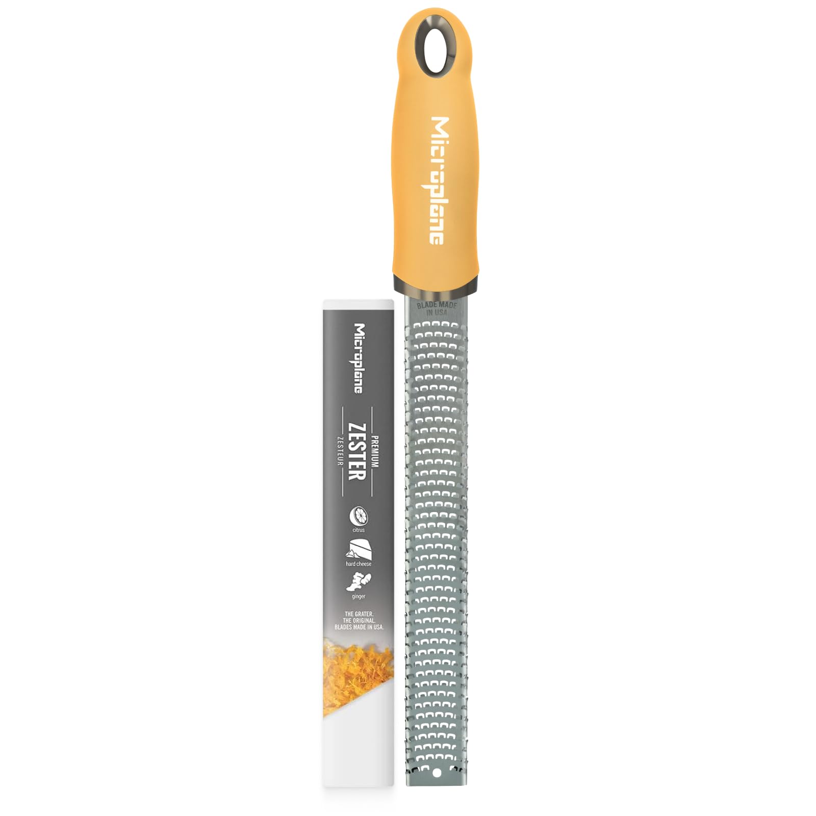 Microplane Premium Classic Zester Grater in Lemon Cream color - Vibrant Color | Lemon Zester tool, Cheese &amp; Vegetable Grater | For Citrus, Parmesan Cheese, Garlic, Ginger | Fine Stainless Steel Blade