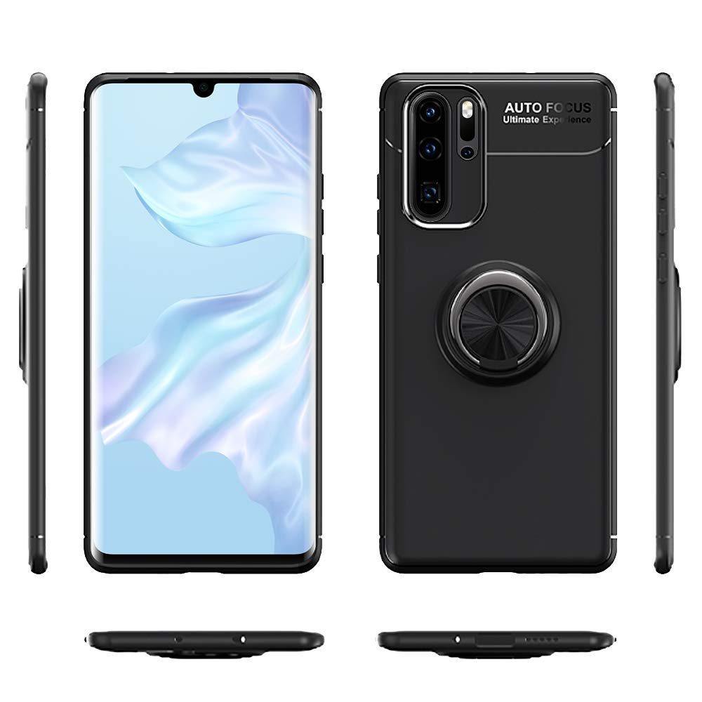 NALIA Custodia Con Anello Magnetico 360° Per Huawei P Smart 2019 – Cover Sottile Con Supporto Auto E Presa, Protezione Bumper, Nero