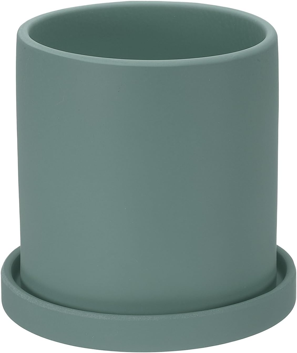 PATIKIL 5 Inch Ceramic Plant Pots, Modern Flower Planters with Drainage Holes and Tray for Decorate Home Indoor Plants Succulent Herb, Purple